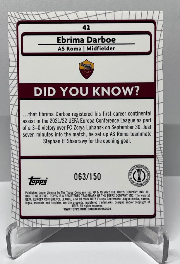 2022 Topps Merlin Speckle RC Ebrima Darboe AS Roma 063/150 #42