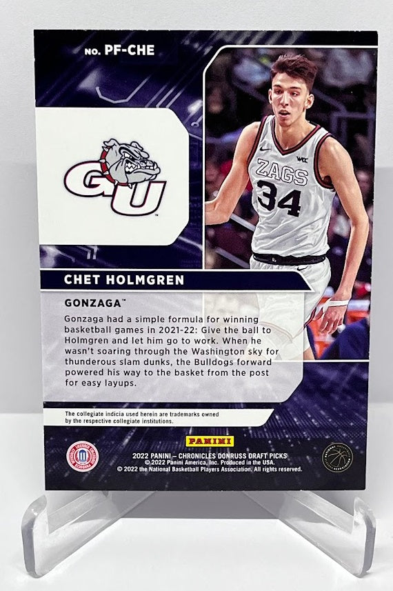 2022 Panini Chronicles Donruss Formulas Chet Holmgren Gonzaga