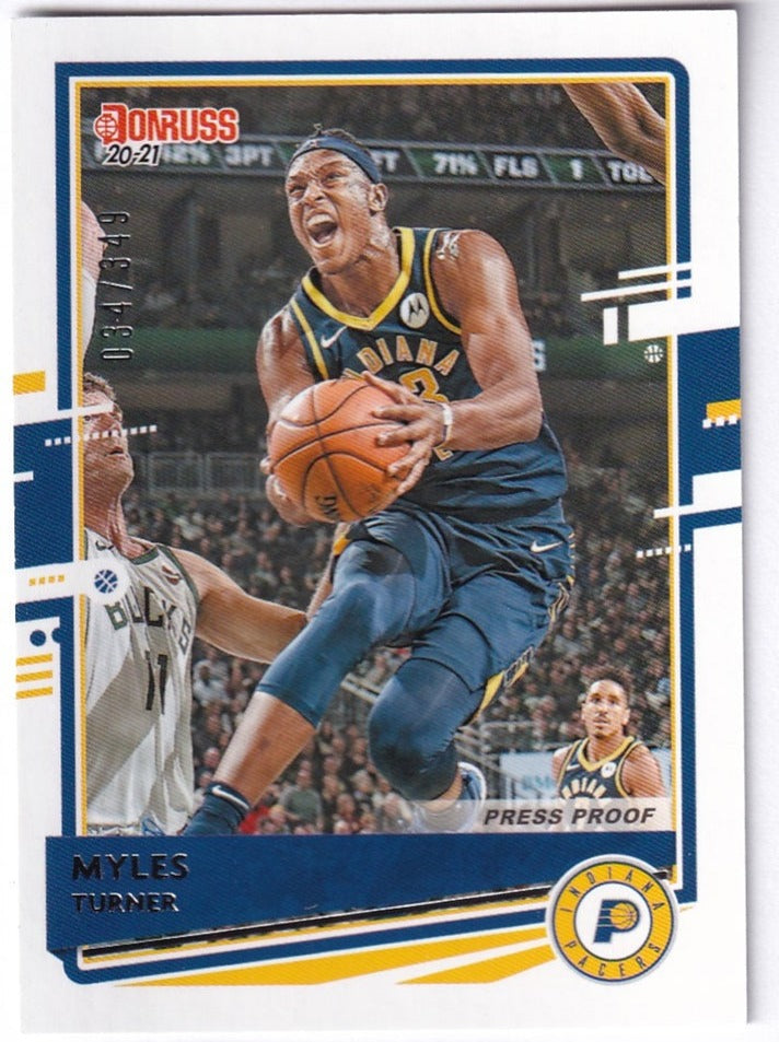 2020-21 Panini Donruss Press Proof Myles Turner Pacers 034/349 #172