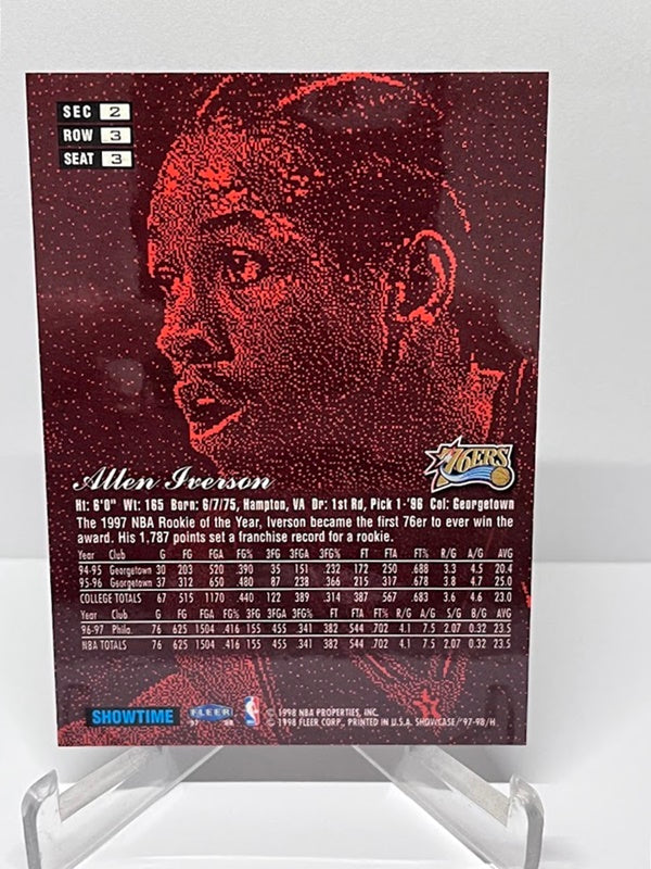 1997-98 Flair Showtime Allen Iverson Philadelphia 76ers
