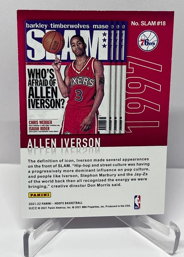 2021-22 Panini Hoops Slam Holo Gold Allen Iverson Philadelphia 76ers #18