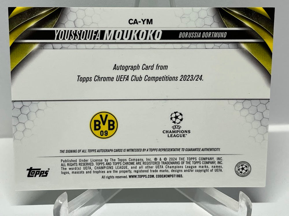 2023-24 Topps Chrome UEFA Green AU Youssoufa Moukoko BVB 11/99