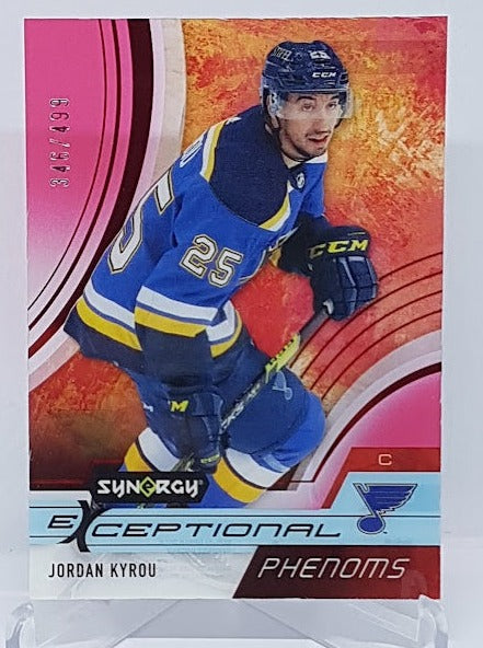 2021-22 Upper Deck Synergy Exceptional Jordan Kyrou Blues 346/499
