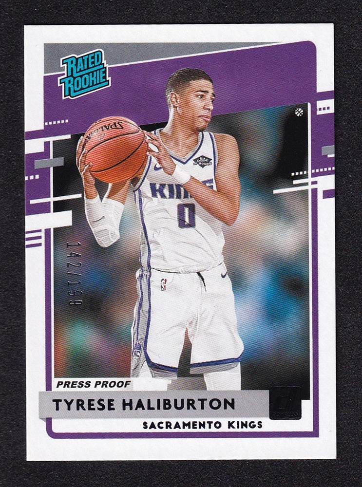 2020-21 Panini Donruss Rated Rookie Tyrese Haliburton Kings 142/199 #231
