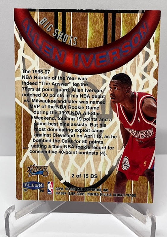 1997-98 Fleer Ultra Big Shots Allen Iverson Philadelphia 76ers #2