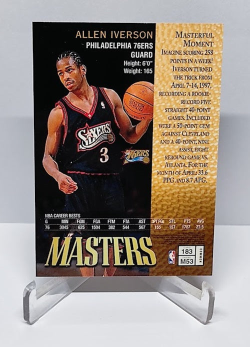 1998 Topps Finest Masters Allen Iverson Philadelphia 76ers #183