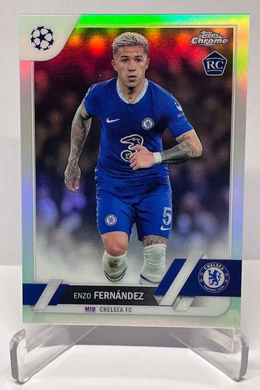 2023 Topps Chrome Refractor RC Enzo Fernandez Chelsea #158