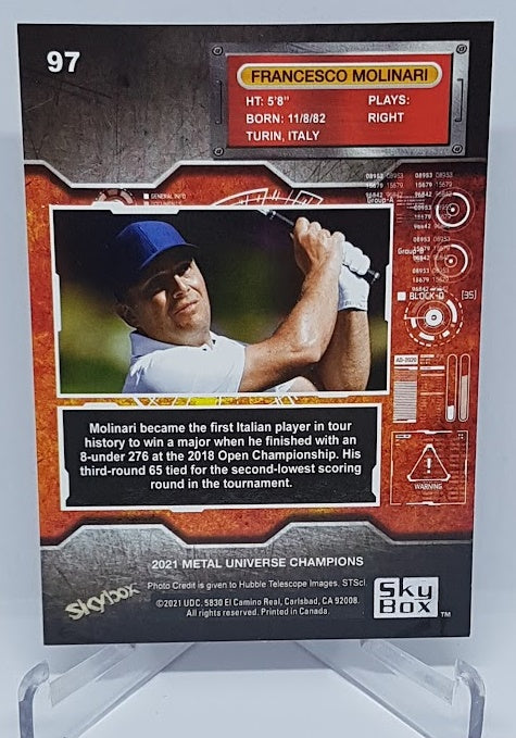 2021 Skybox Metal Universe Francesco Molinari Golf #97